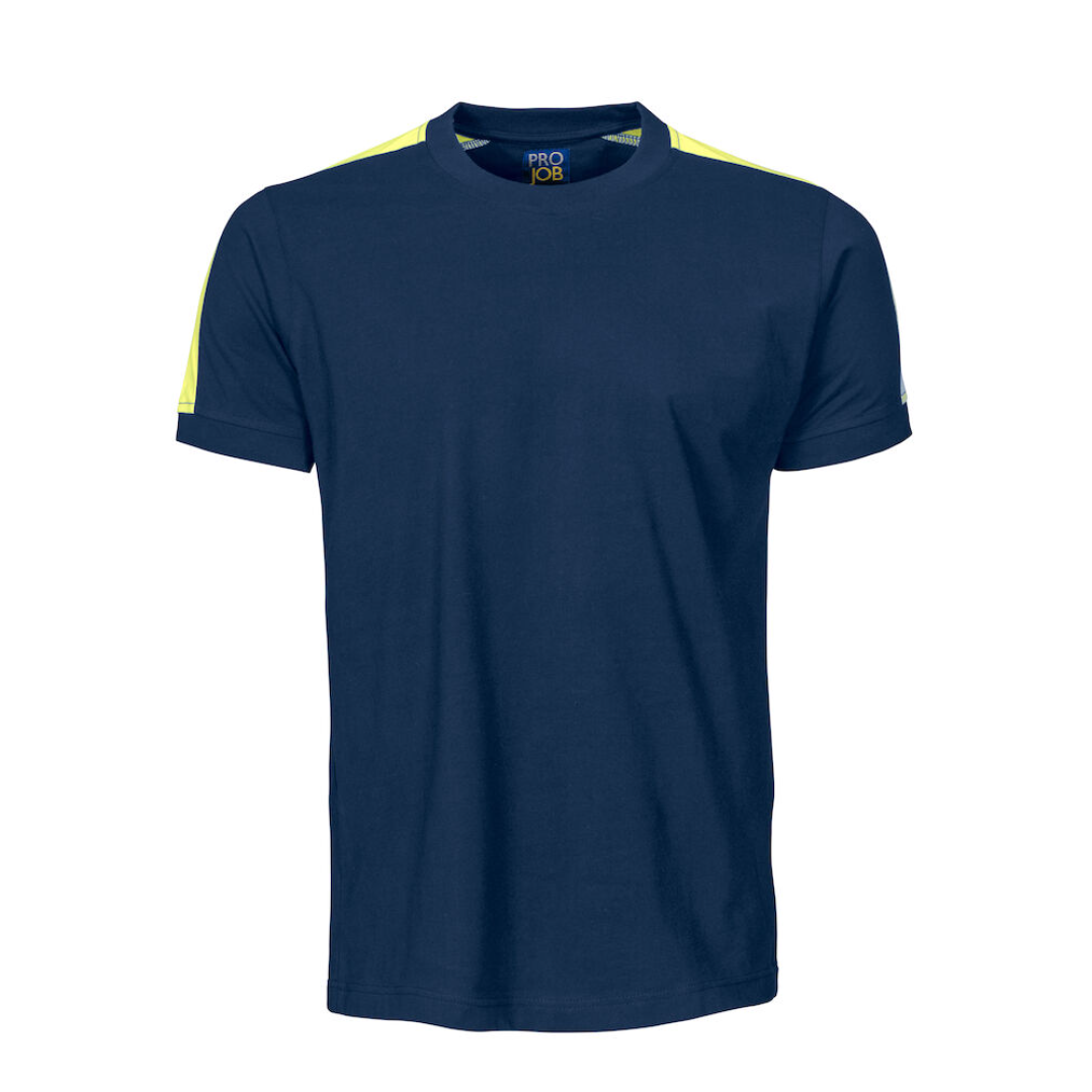 T-shirt i bomull med fluorescerande - [yrkesklader_for_proffs]