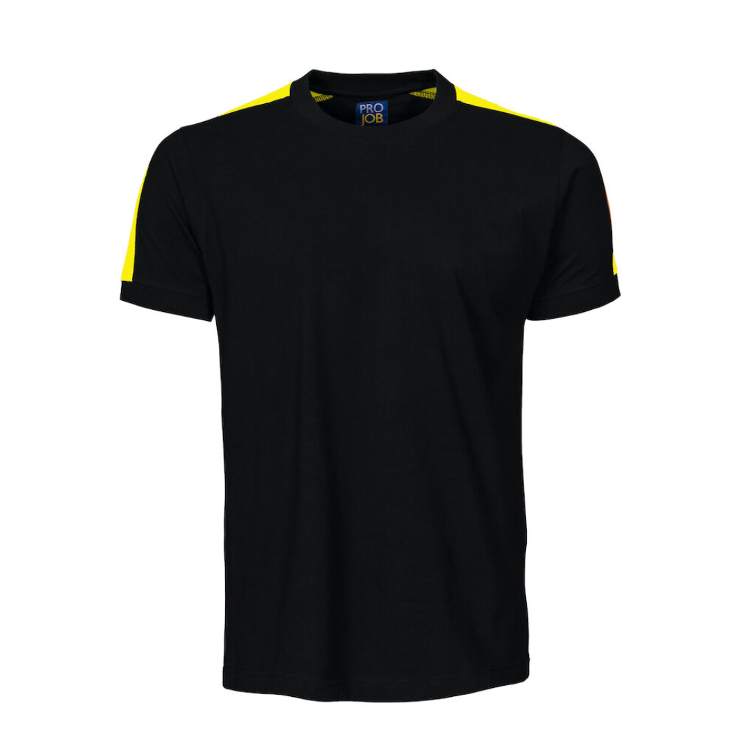 T-shirt i bomull med fluorescerande - [yrkesklader_for_proffs]