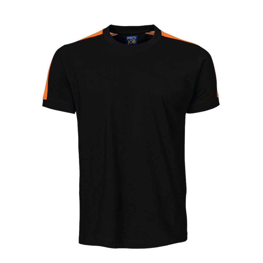 T-shirt i bomull med fluorescerande - [yrkesklader_for_proffs]